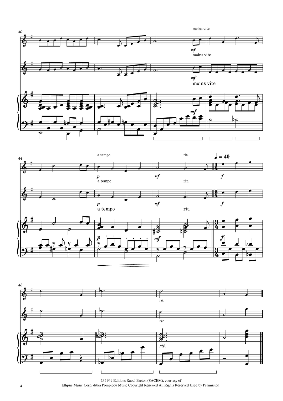 Hymne A L'amour String Duet scores gallery preview page 4