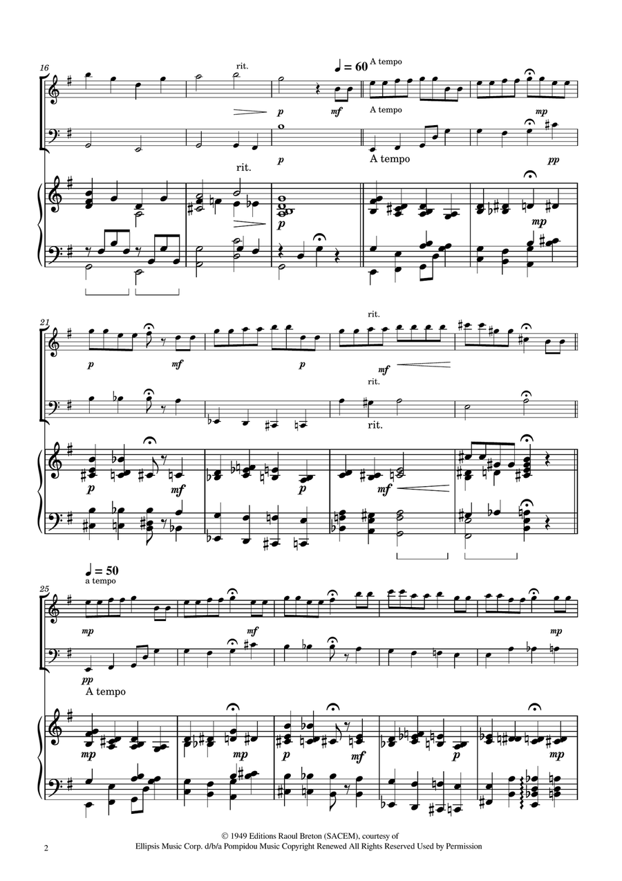 Hymne A L'amour Woodwind Duet scores gallery preview page 2