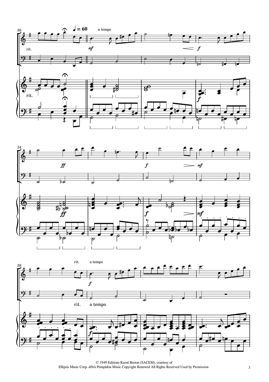 Hymne A L'amour Woodwind Duet scores gallery preview page 3