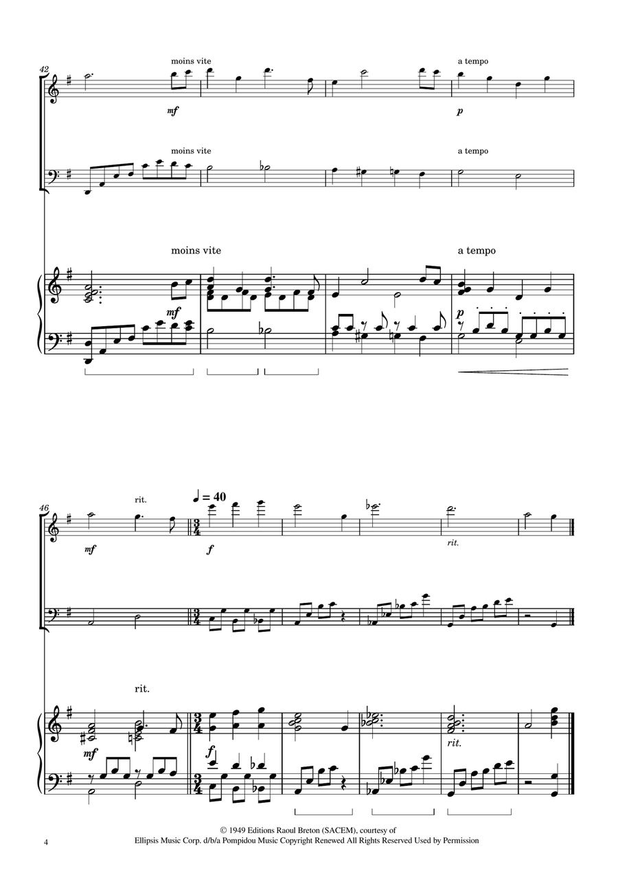 Hymne A L'amour Woodwind Duet scores gallery preview page 4