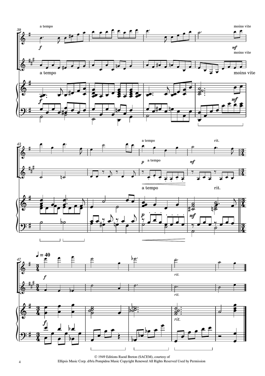 Hymne A L'amour Woodwind Duet scores gallery preview page 4