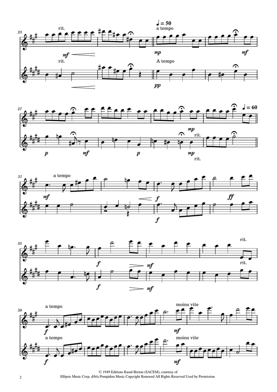Hymne A L'amour Soprano Saxophone scores gallery preview page 2