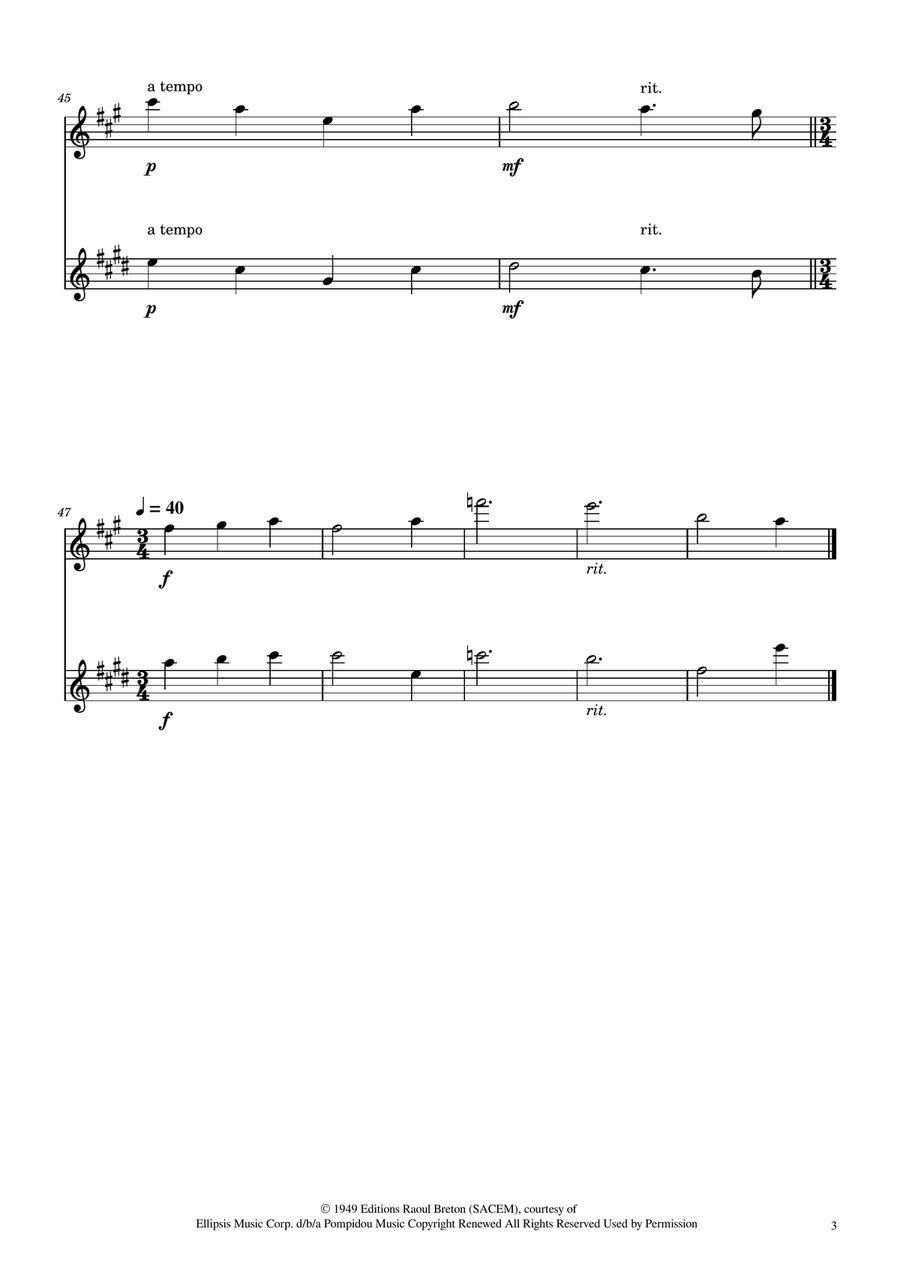 Hymne A L'amour Soprano Saxophone scores gallery preview page 3