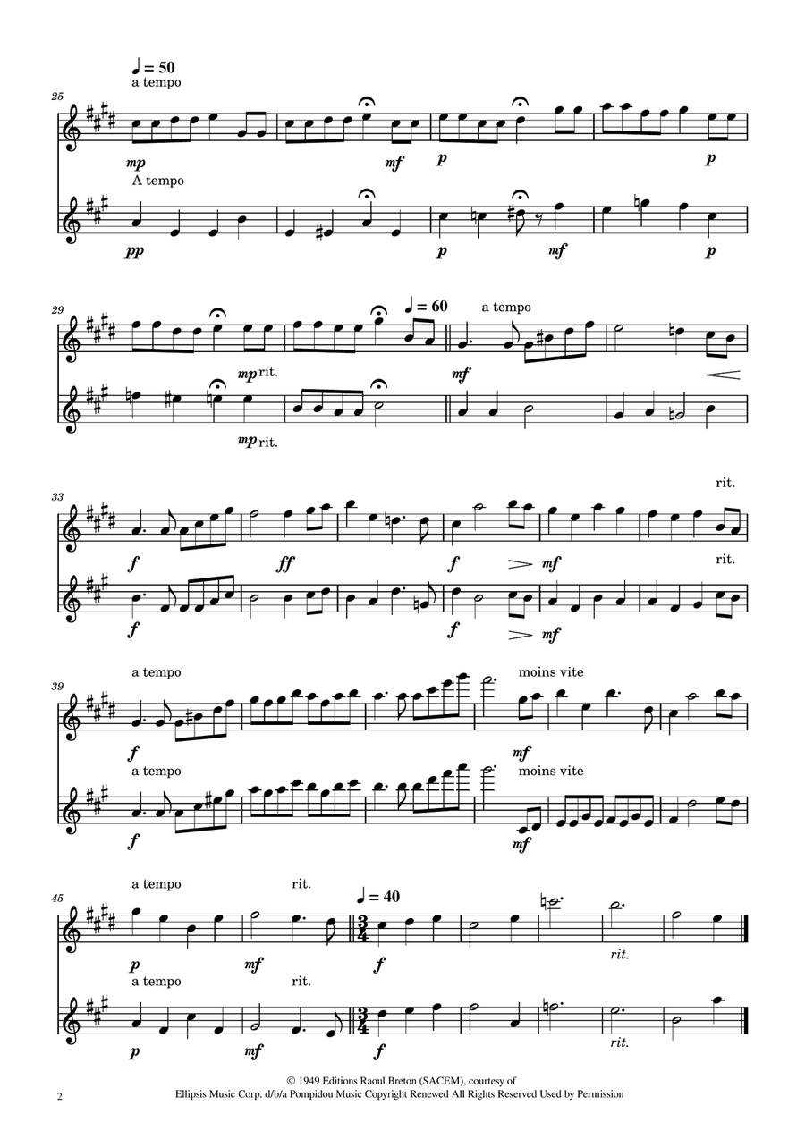 Hymne A L'amour Tenor Saxophone scores gallery preview page 2