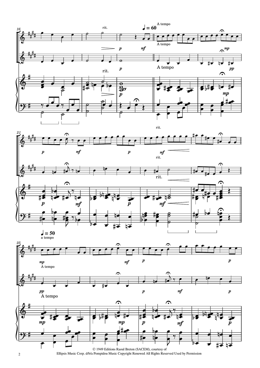 Hymne A L'amour Woodwind Duet scores gallery preview page 2