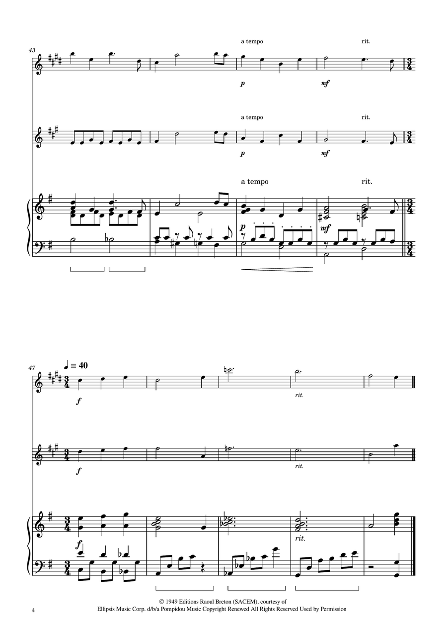 Hymne A L'amour Tenor Saxophone scores gallery preview page 4
