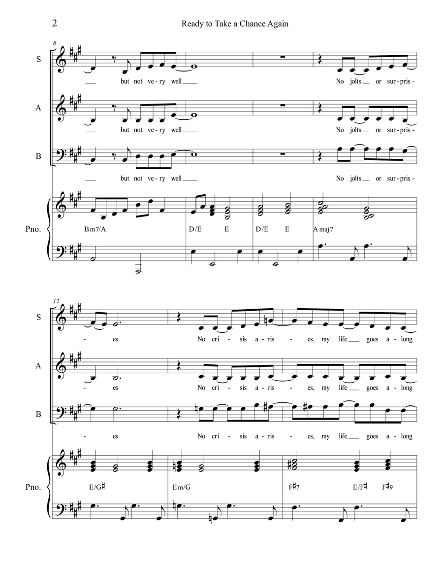 Ready To Take A Chance Again 3-Part scores gallery preview page 2