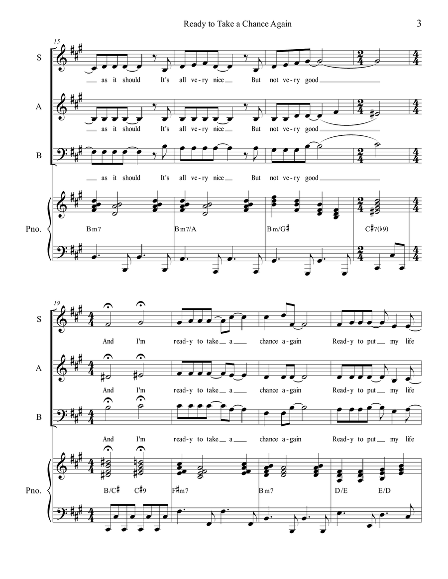 Ready To Take A Chance Again 3-Part scores gallery preview page 3