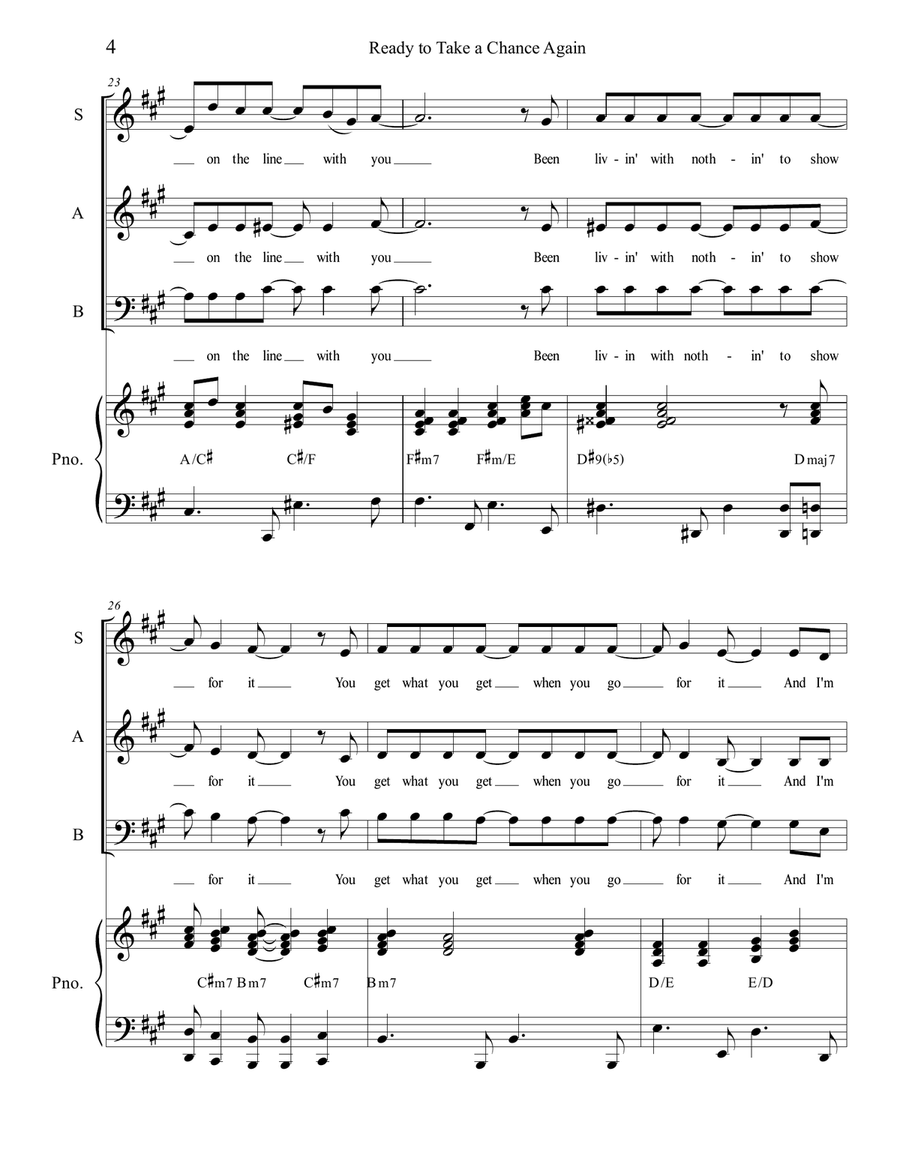 Ready To Take A Chance Again 3-Part scores gallery preview page 4