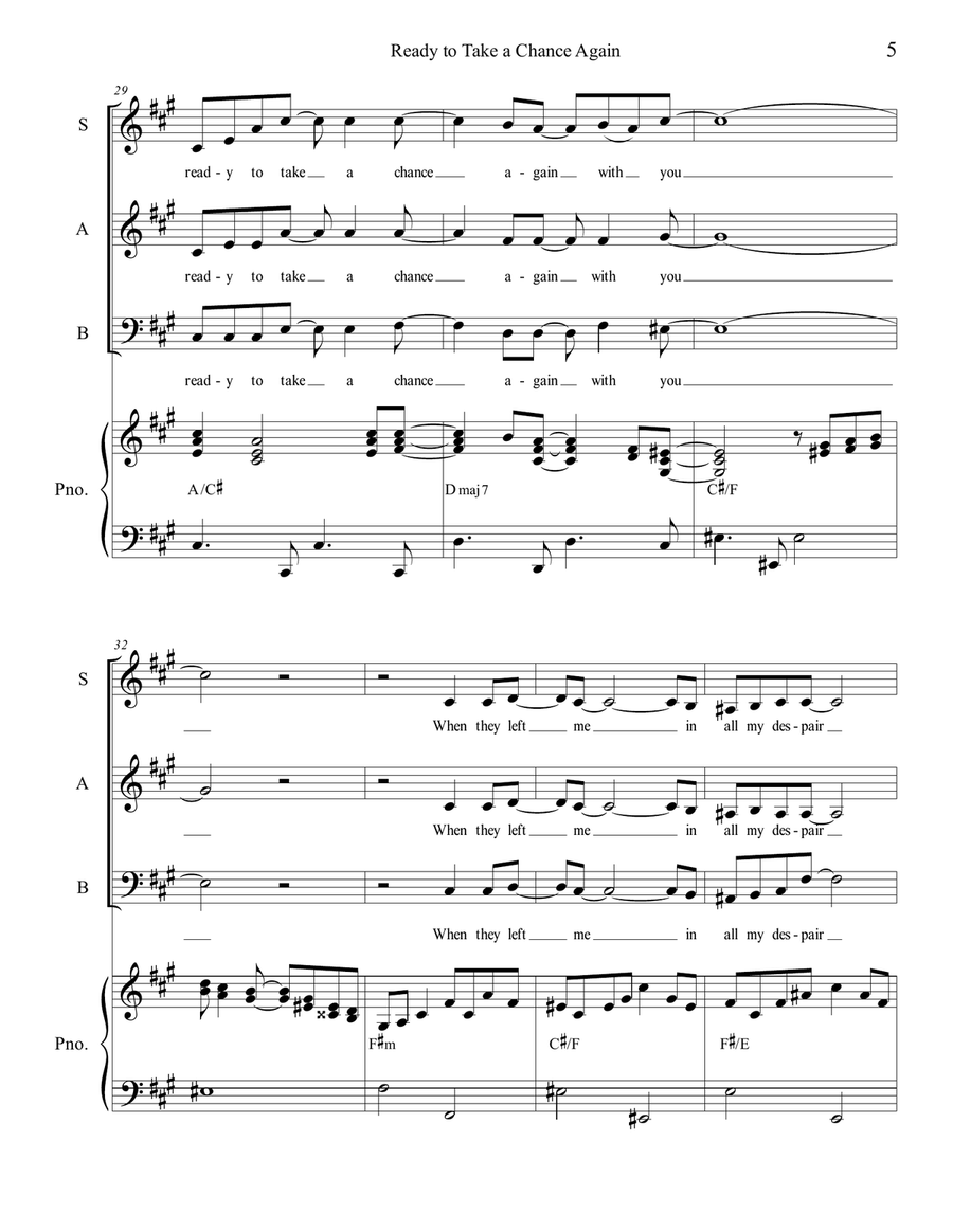 Ready To Take A Chance Again 3-Part scores gallery preview page 5