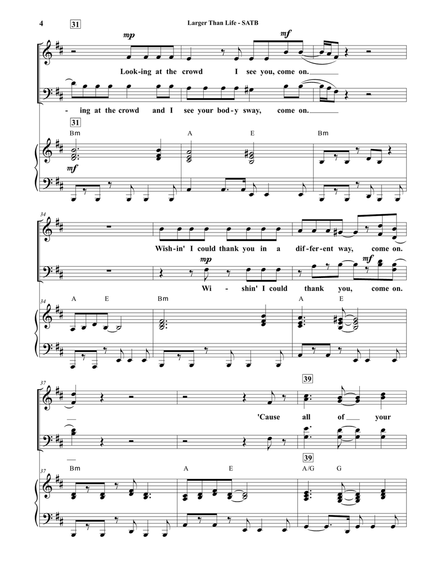 Larger Than Life 4-Part scores gallery preview page 4