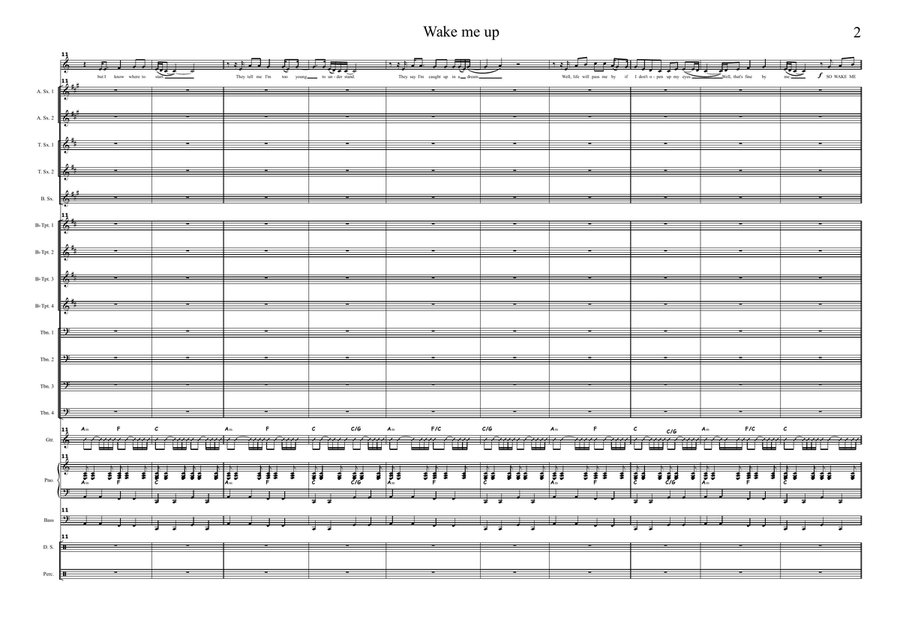 Wake Me Up - Score Only Wake Me Up - Score Only Jazz Ensemble scores gallery preview page 2