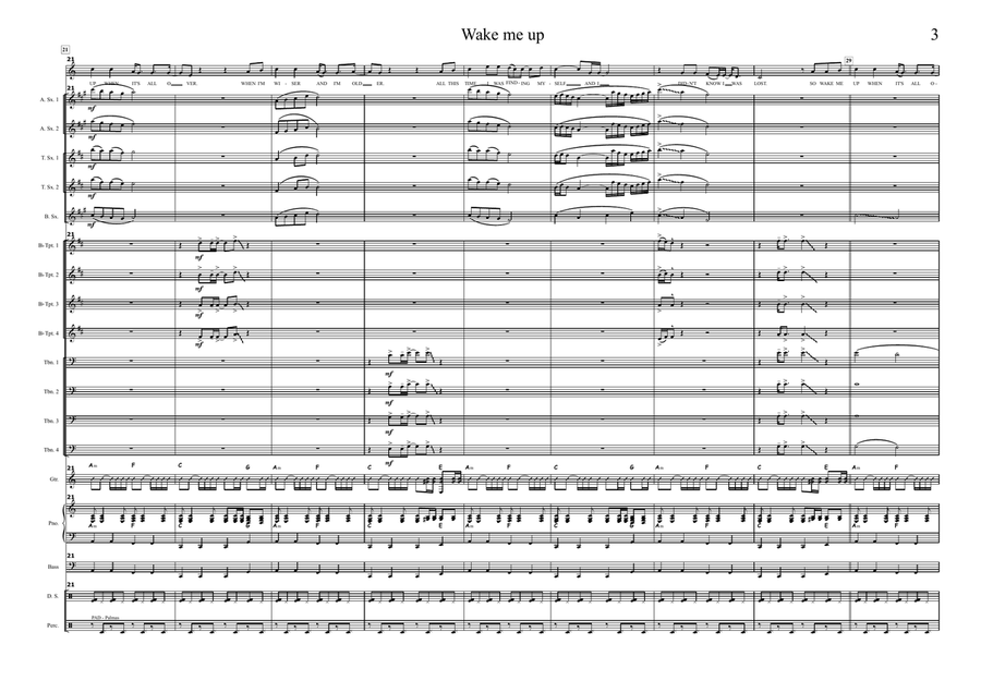 Wake Me Up - Score Only Wake Me Up - Score Only Jazz Ensemble scores gallery preview page 3