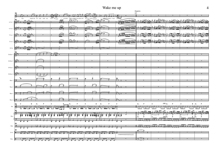 Wake Me Up - Score Only Wake Me Up - Score Only Jazz Ensemble scores gallery preview page 4
