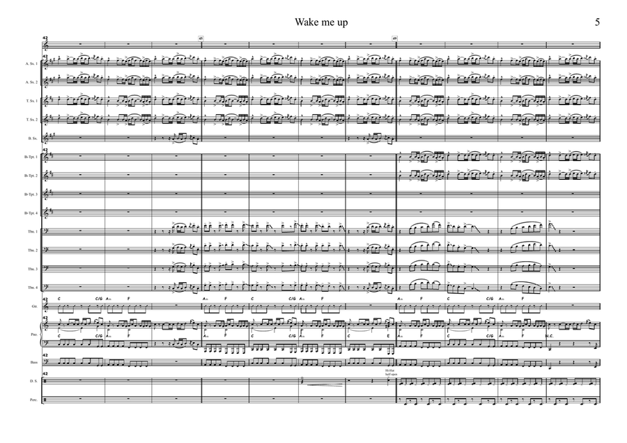 Wake Me Up - Score Only Wake Me Up - Score Only Jazz Ensemble scores gallery preview page 5