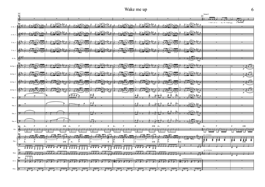 Wake Me Up - Score Only Wake Me Up - Score Only Jazz Ensemble scores gallery preview page 6