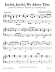 Joyful, Joyful, We Adore Thee (LARGE PRINT Piano Solo)