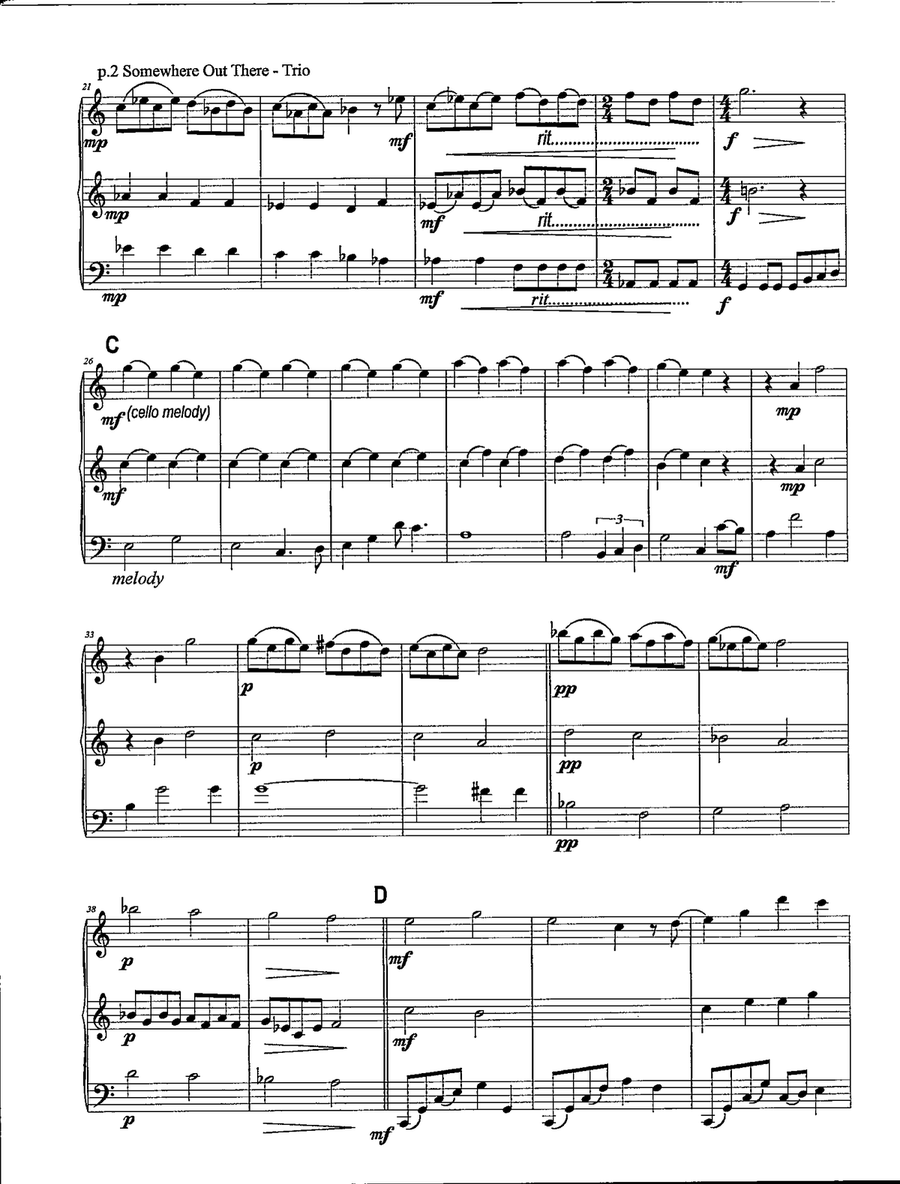 Somewhere Out There String Trio scores gallery preview page 3