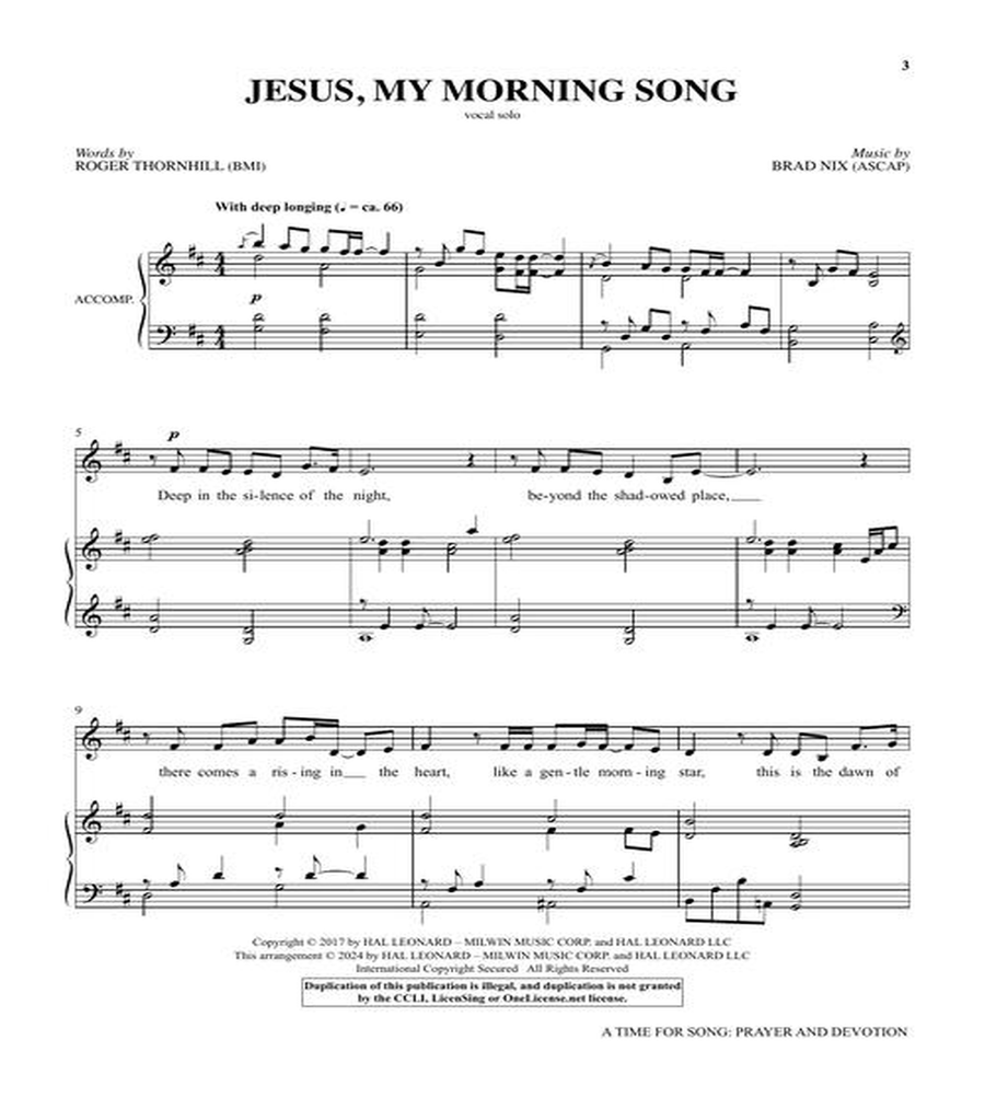 A Time for Song – Volume 2: Solos for Prayer and Devotion Choir scores gallery preview page 4