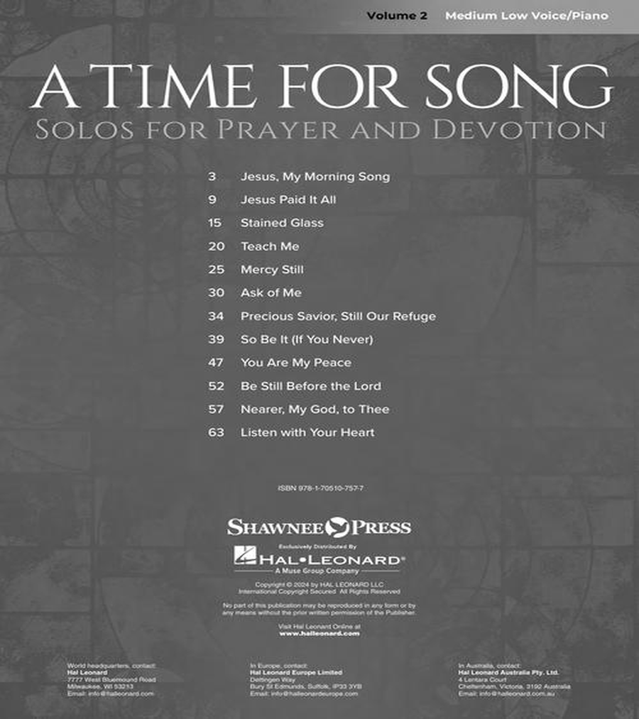 A Time for Song – Volume 2: Solos for Prayer and Devotion Choir scores gallery preview page 3