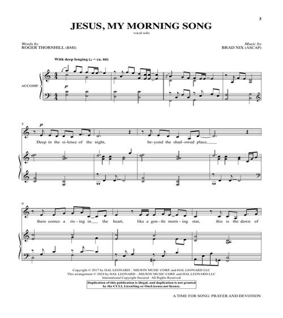 A Time for Song – Volume 2: Solos for Prayer and Devotion Choir scores gallery preview page 4