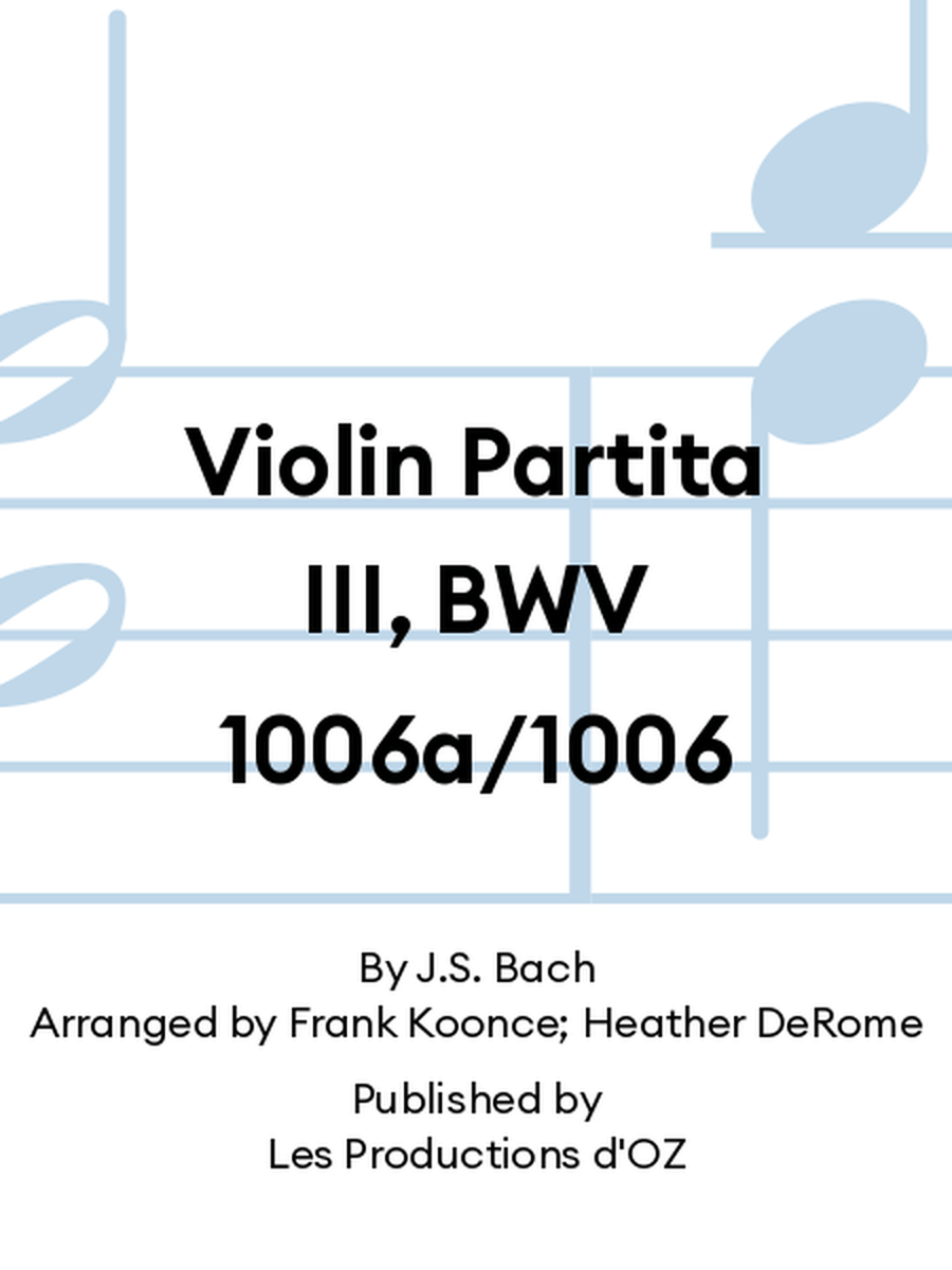 Violin Partita III, BWV 1006a/1006 Violin scores gallery preview page 1