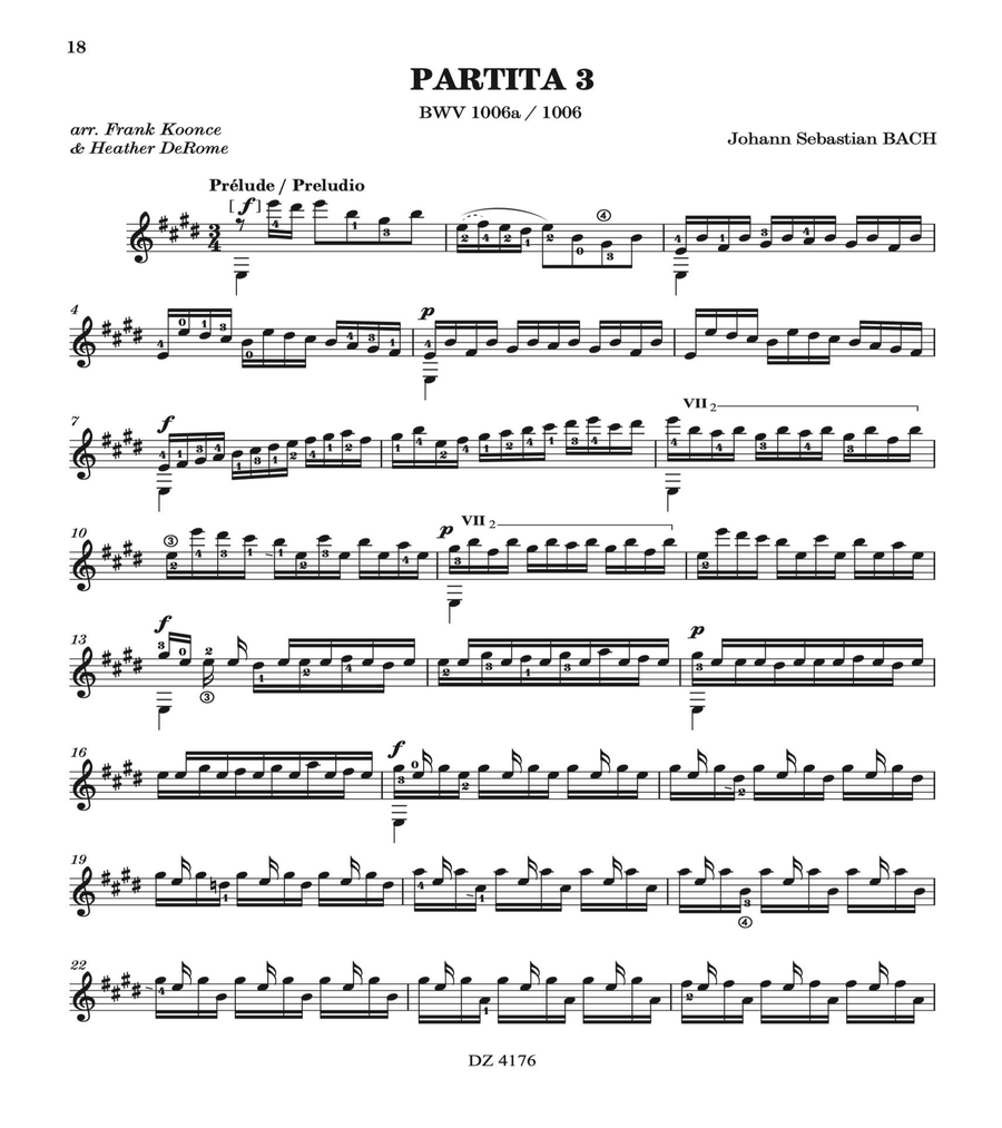 Violin Partita III, BWV 1006a/1006 Violin scores gallery preview page 2