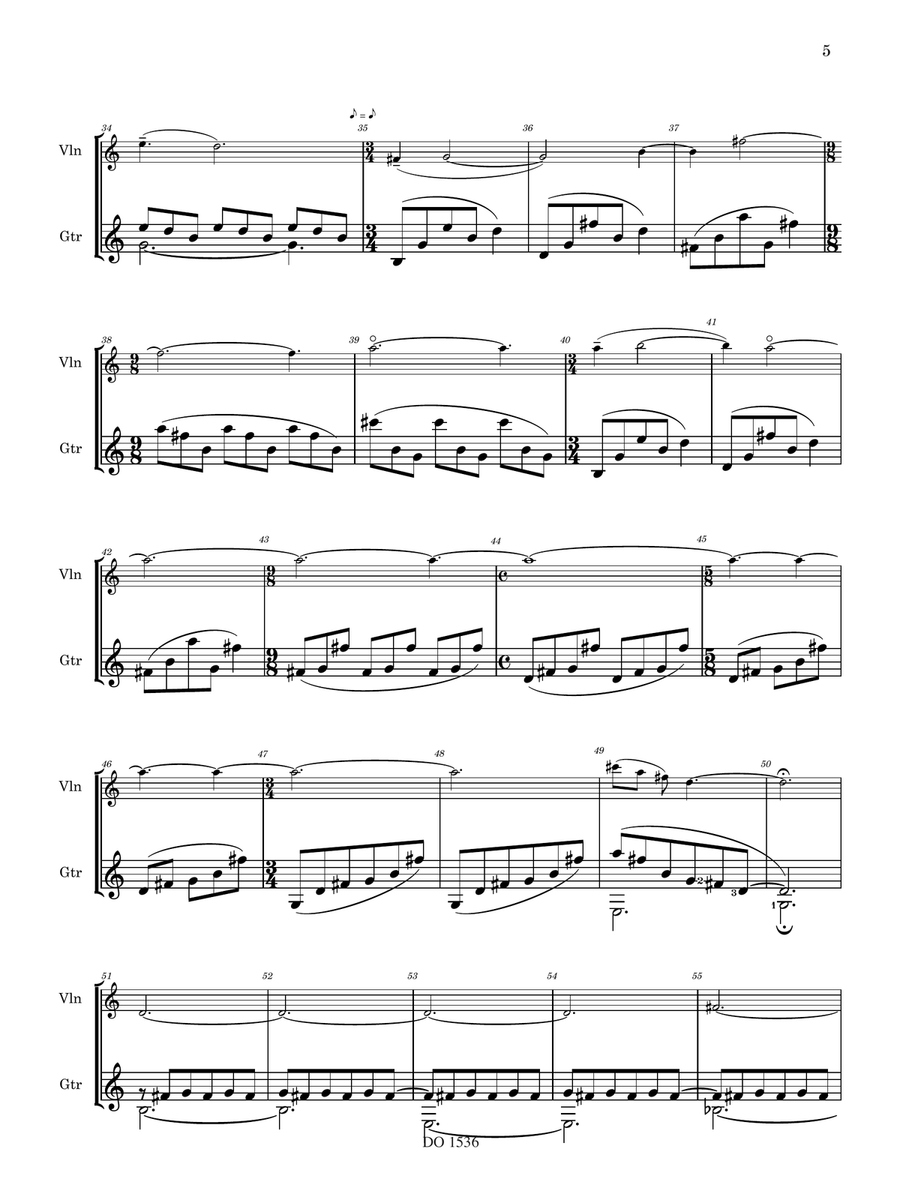 Five Moments of Lived Experience Violin scores gallery preview page 5