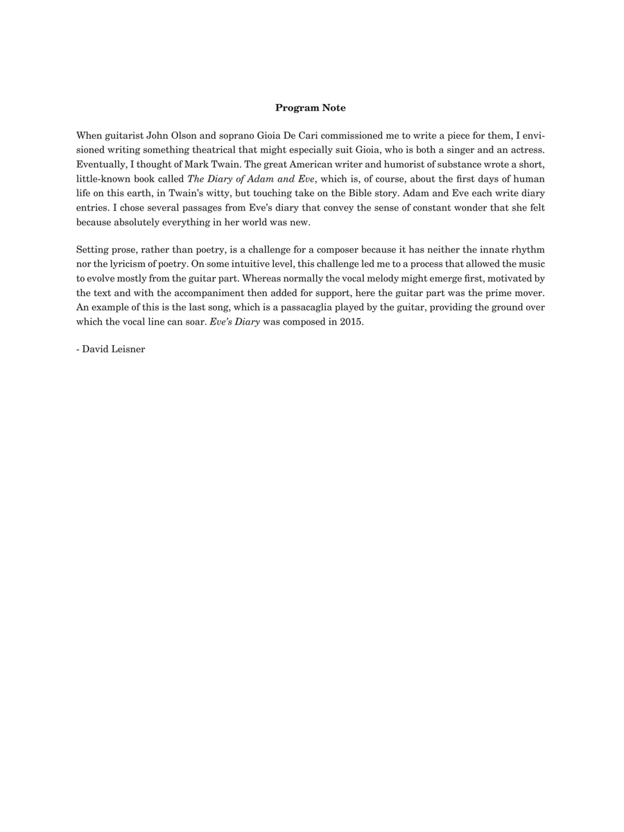 Eve’s Diary Classical Guitar scores gallery preview page 2
