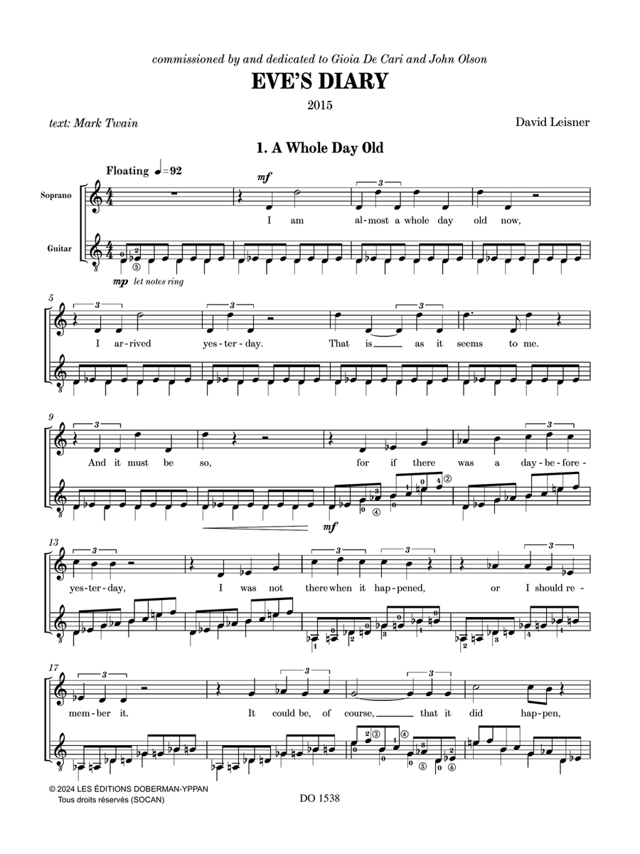 Eve’s Diary Classical Guitar scores gallery preview page 3