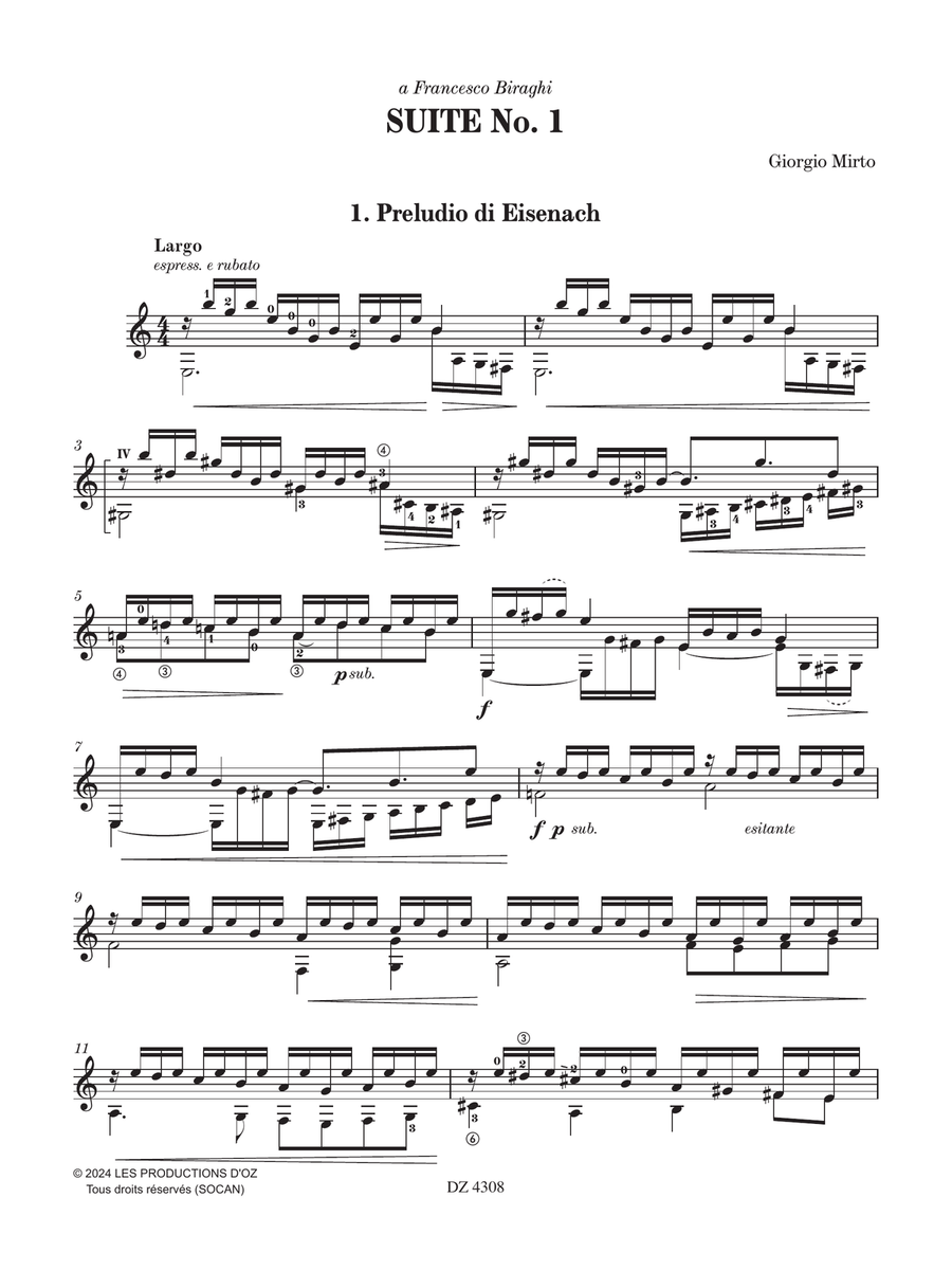 Suite No. 1 Classical Guitar scores gallery preview page 3