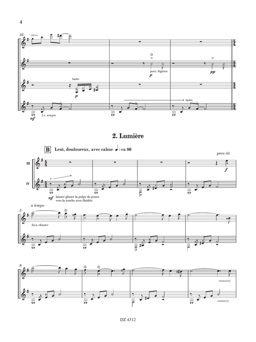 3 Mouvements continus Guitar Ensemble scores gallery preview page 4