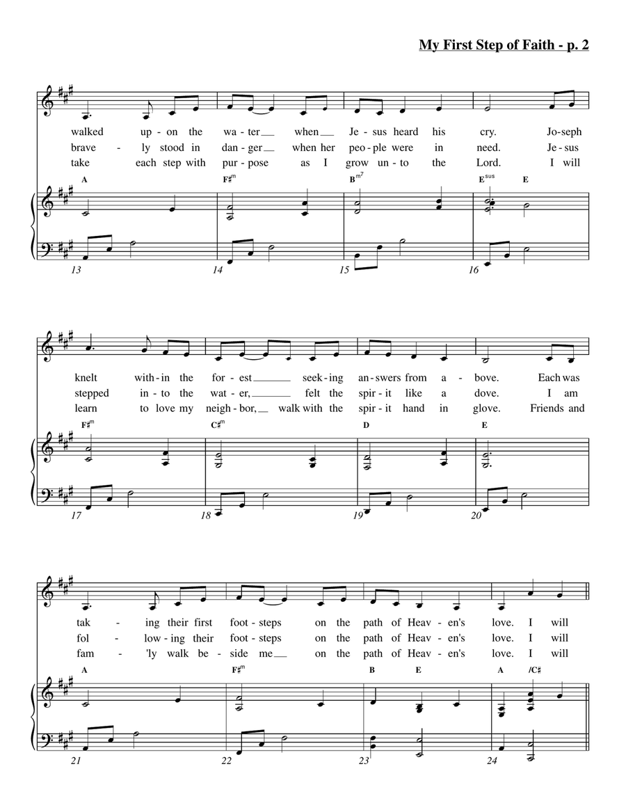 My First Step of Faith (A Baptism Song) Piano, Vocal scores gallery preview page 3