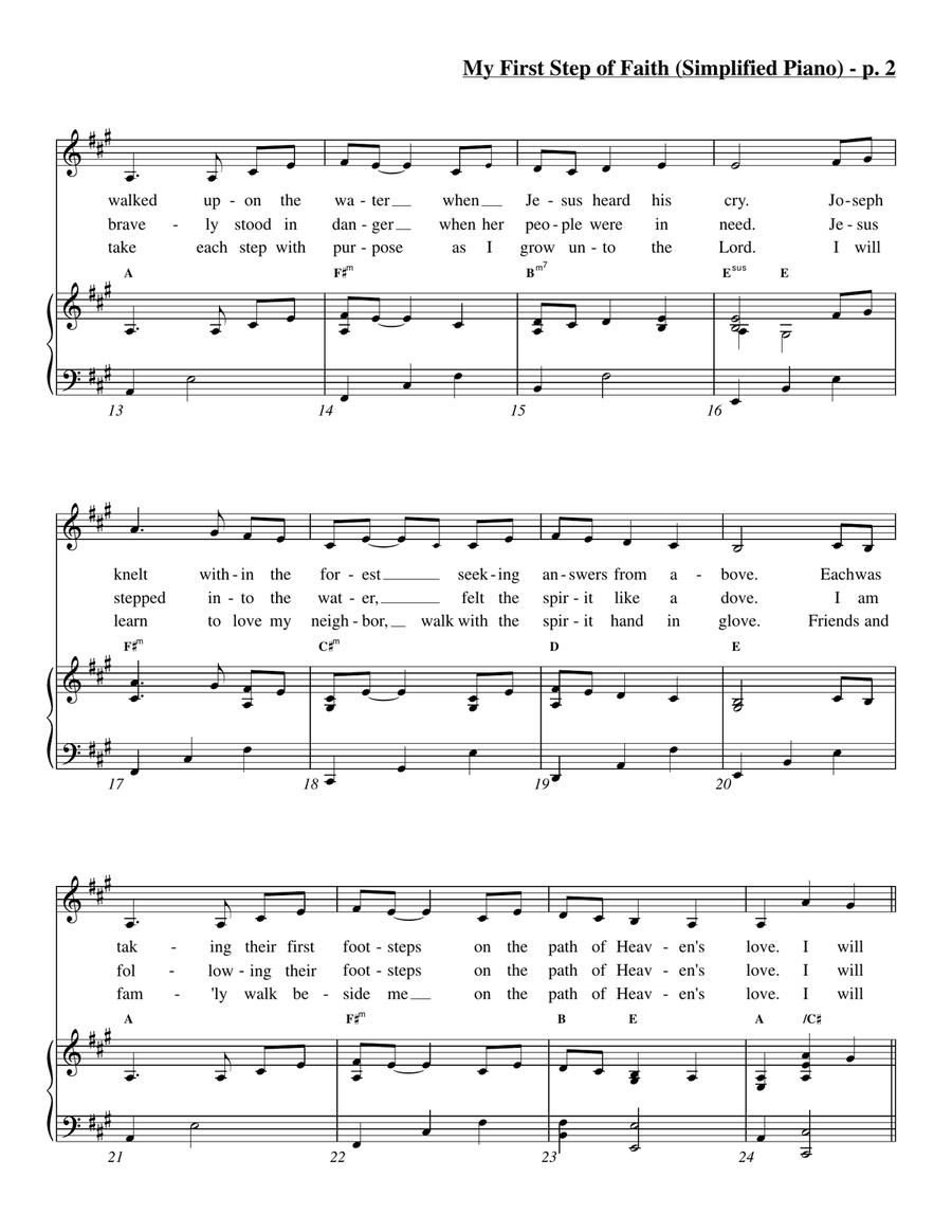 My First Step of Faith (A Baptism Song) *Simplified Piano* Piano, Vocal scores gallery preview page 3