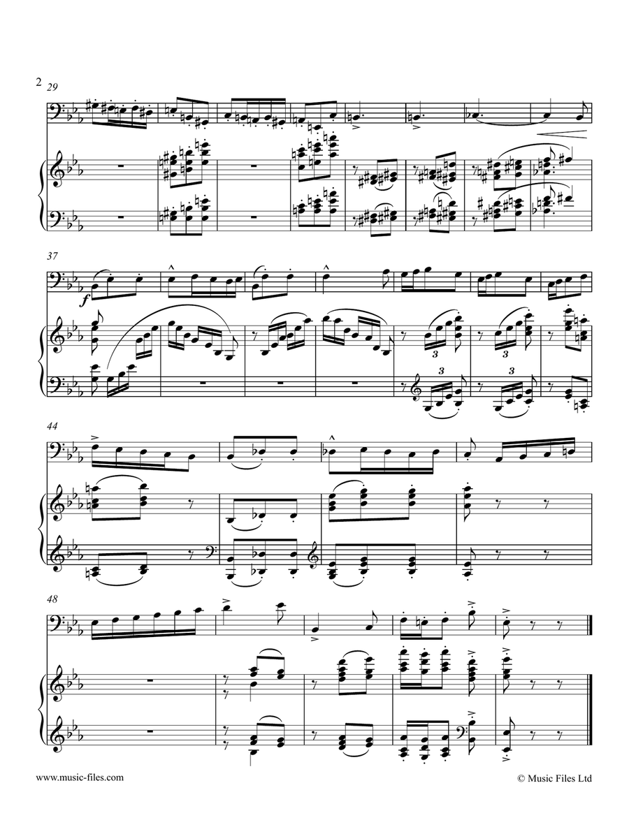 Saint-Saens: The Elephant (Carnival of the Animals) - Cello and Piano Chamber Music scores gallery preview page 2