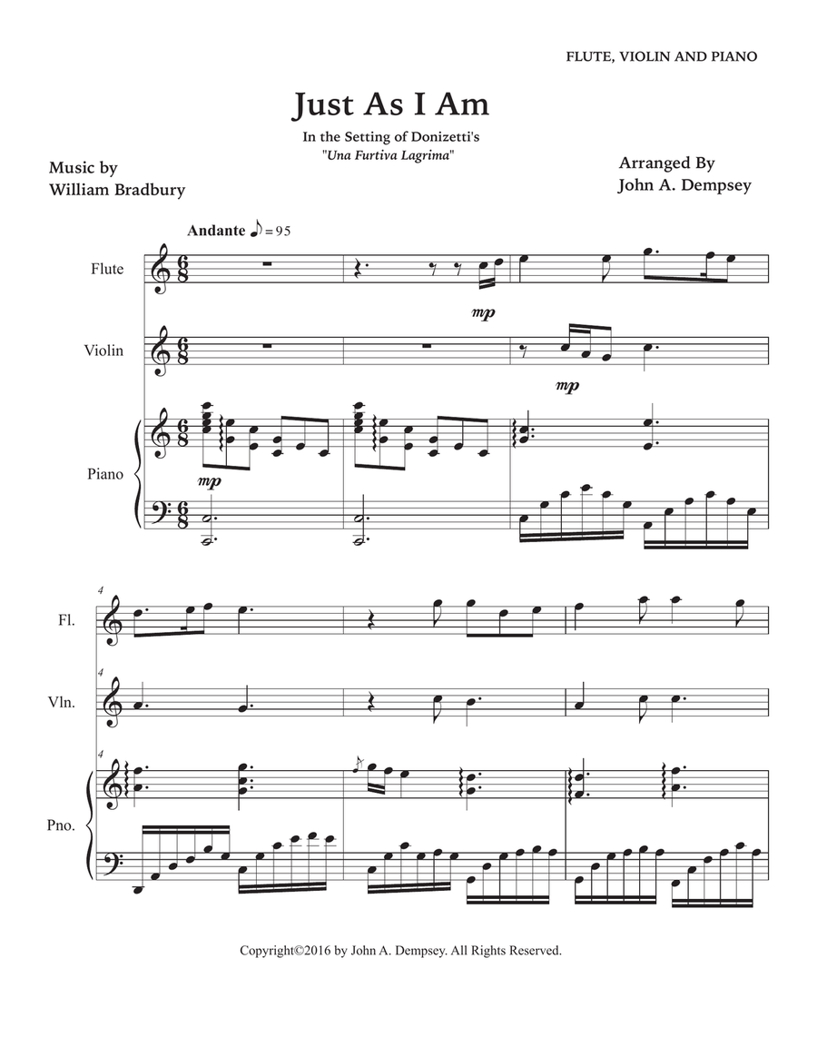 Just As I Am (Trio for Flute, Violin and Piano) Small Ensemble scores gallery preview page 5