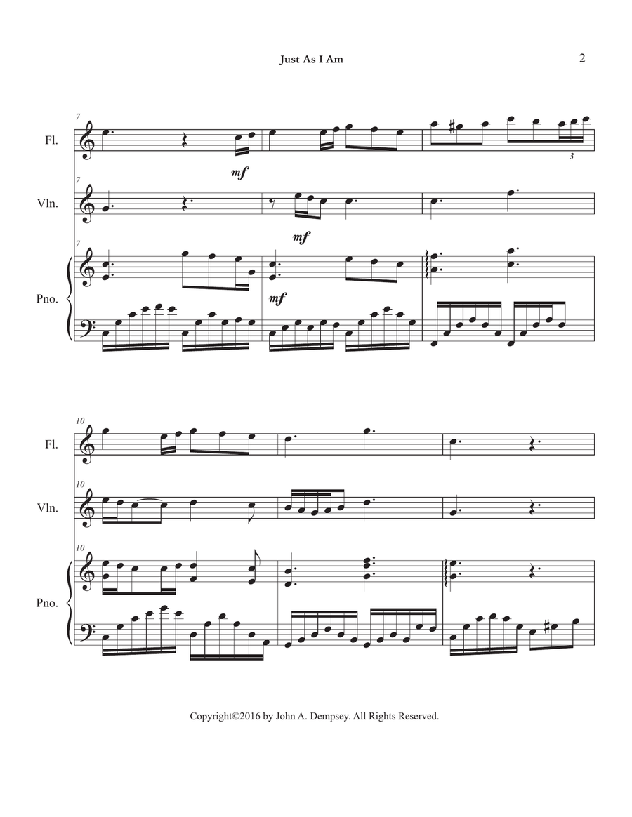 Just As I Am (Trio for Flute, Violin and Piano) Small Ensemble scores gallery preview page 6
