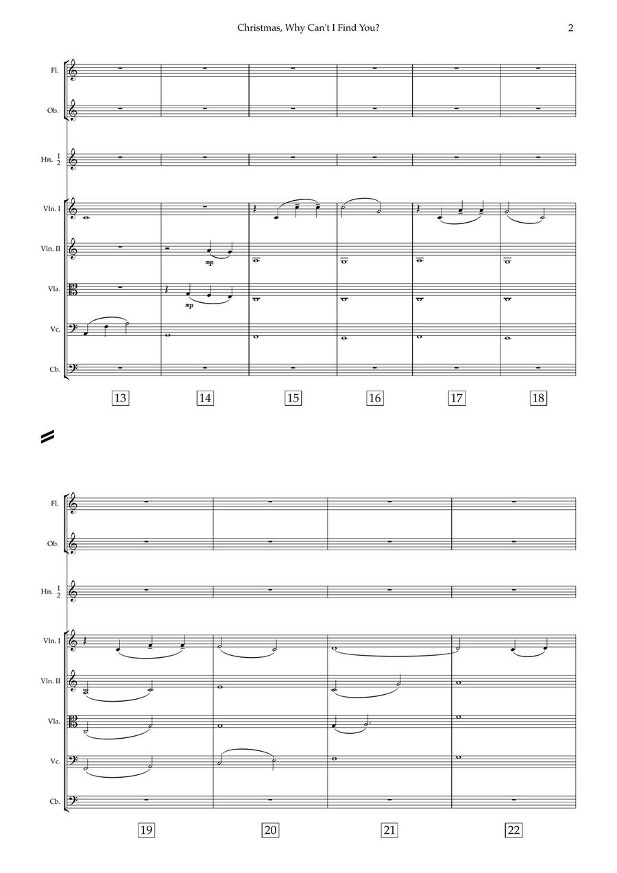 Christmas Why Can't I Find You Chamber Orchestra scores gallery preview page 3