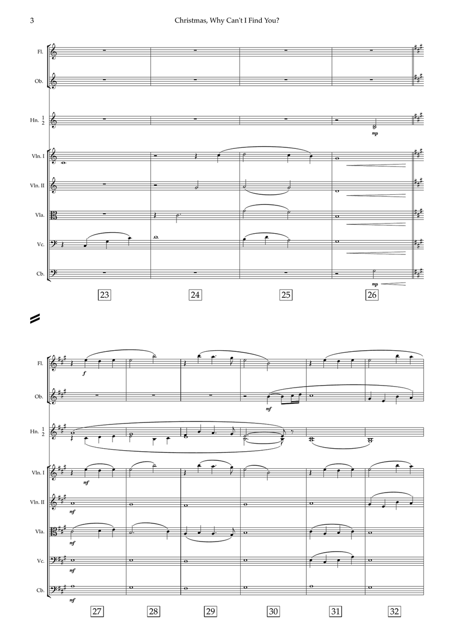 Christmas Why Can't I Find You Chamber Orchestra scores gallery preview page 4