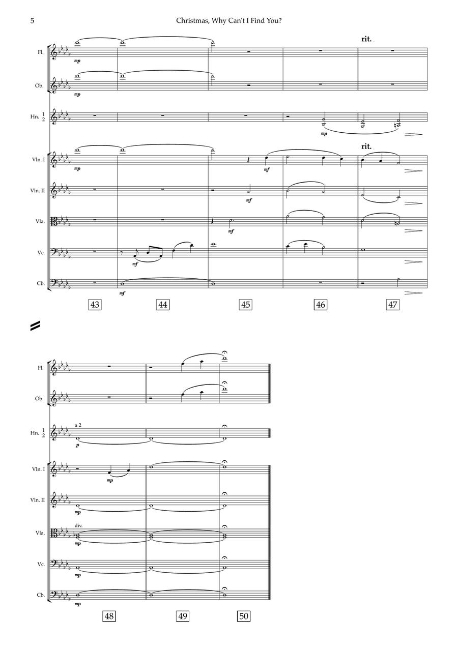Christmas Why Can't I Find You Chamber Orchestra scores gallery preview page 6