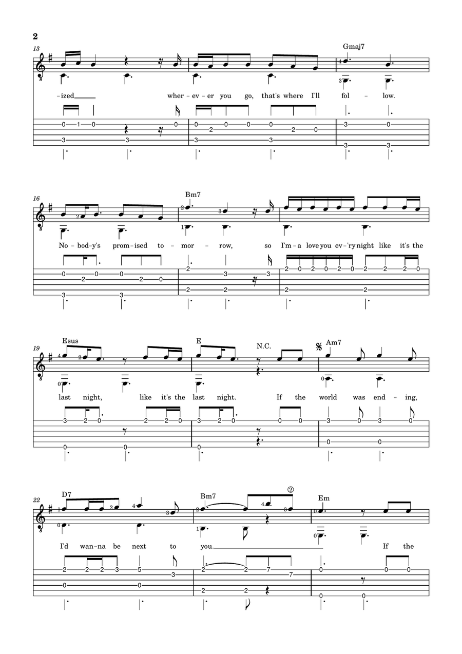 Die With A Smile Acoustic Guitar scores gallery preview page 2