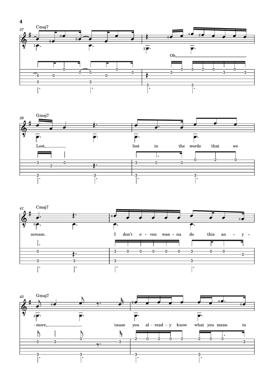 Die With A Smile Acoustic Guitar scores gallery preview page 4