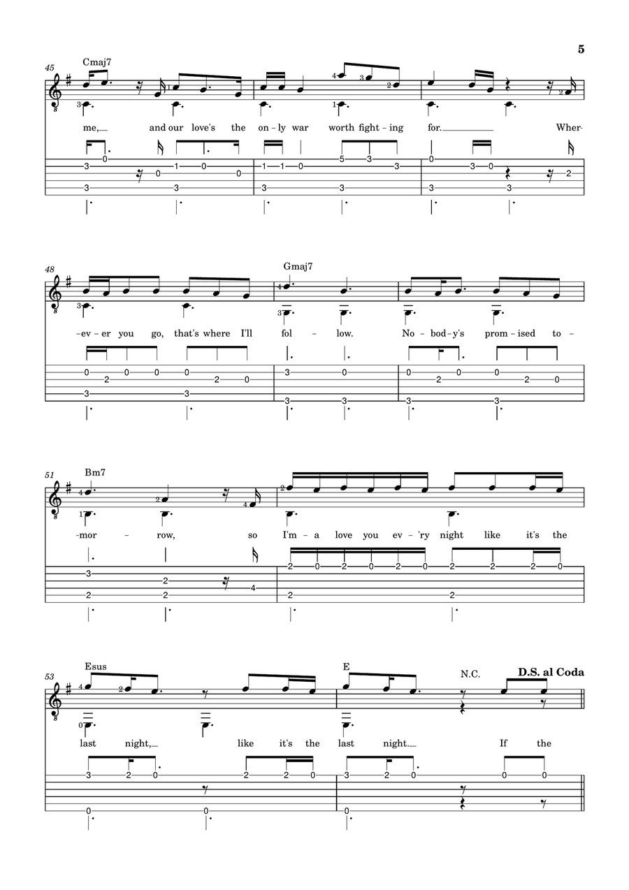 Die With A Smile Acoustic Guitar scores gallery preview page 5