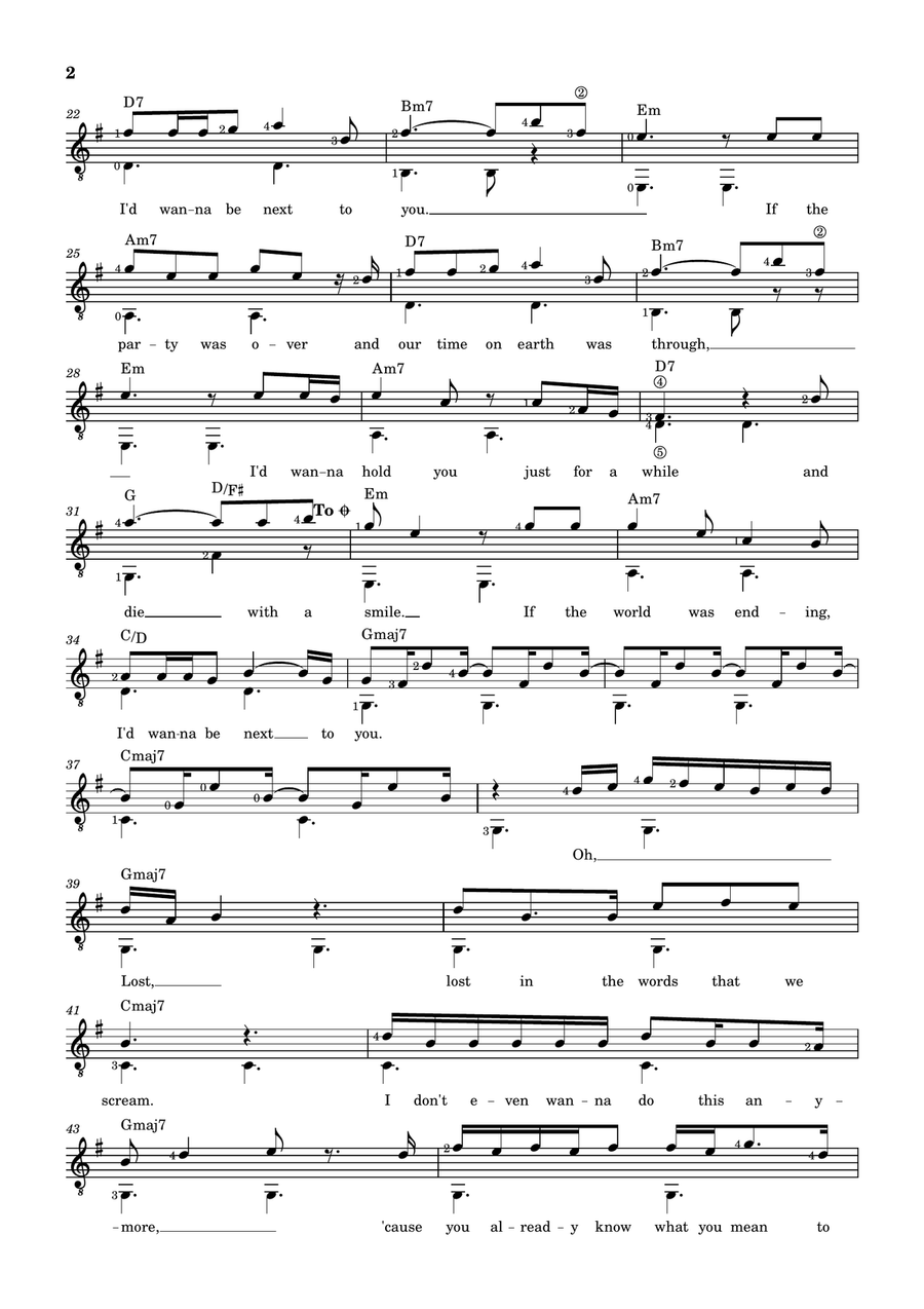 Die With A Smile Die With A Smile Acoustic Guitar scores gallery preview page 2