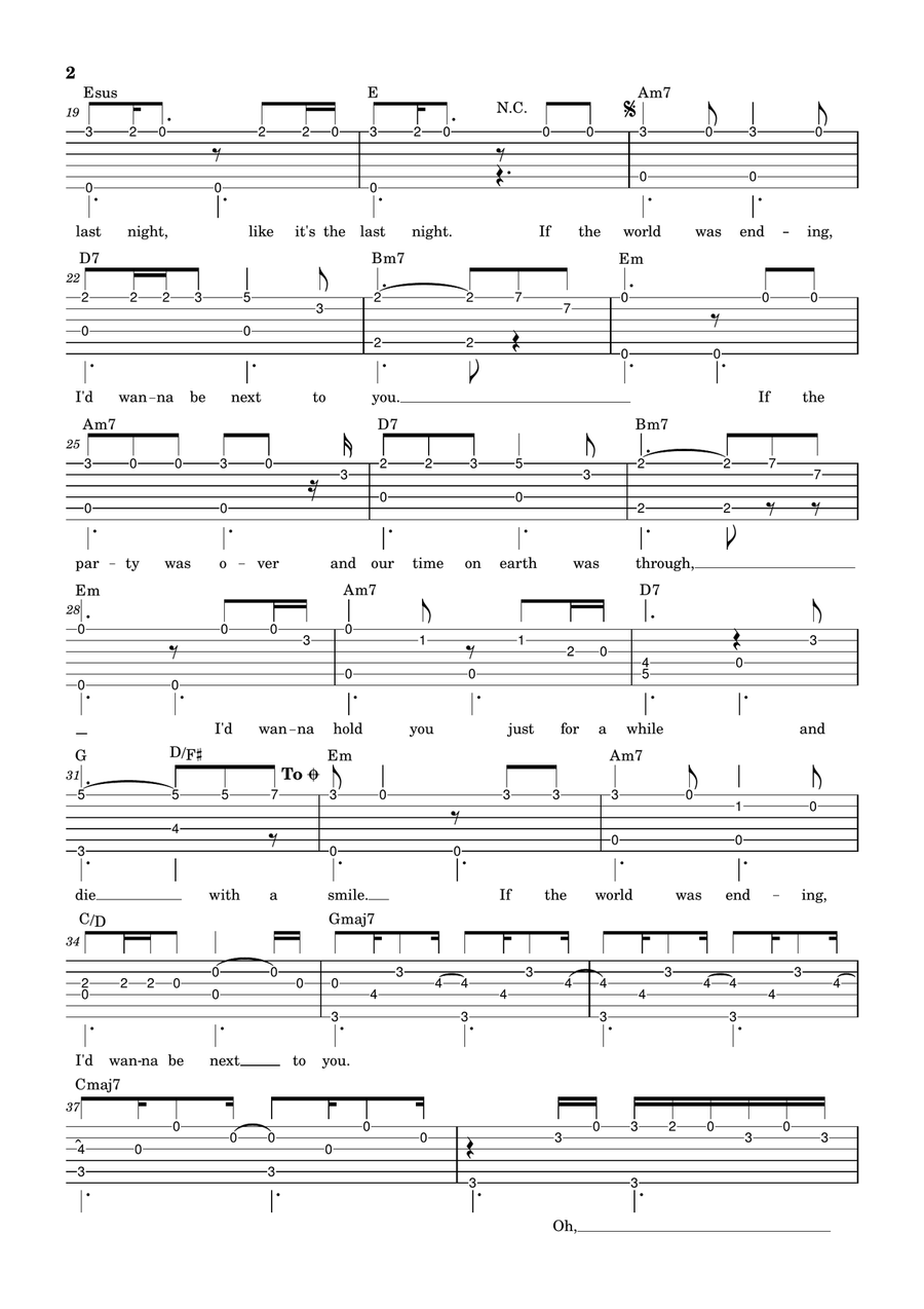 Die With A Smile Die With A Smile Acoustic Guitar scores gallery preview page 2