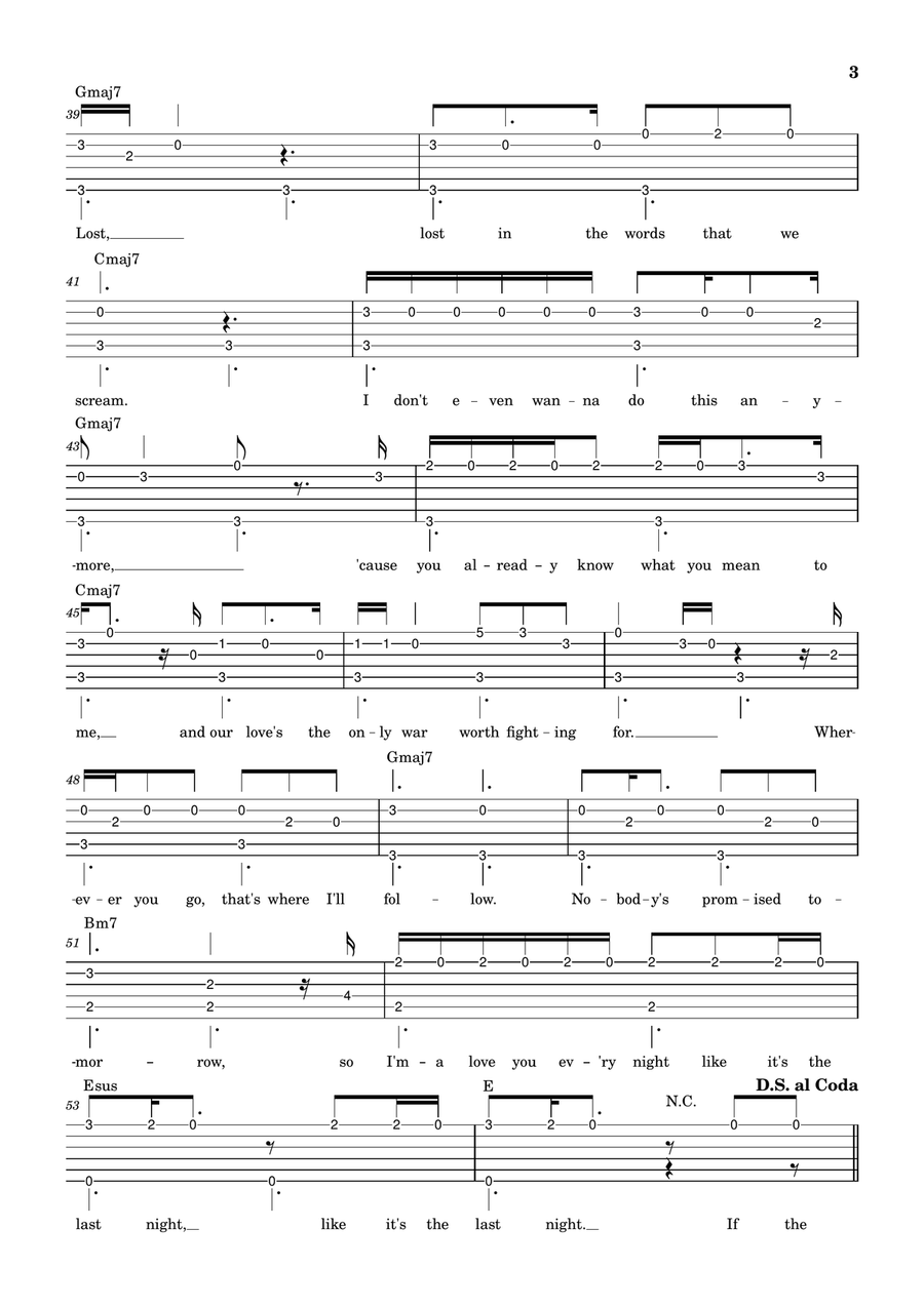 Die With A Smile Die With A Smile Acoustic Guitar scores gallery preview page 3