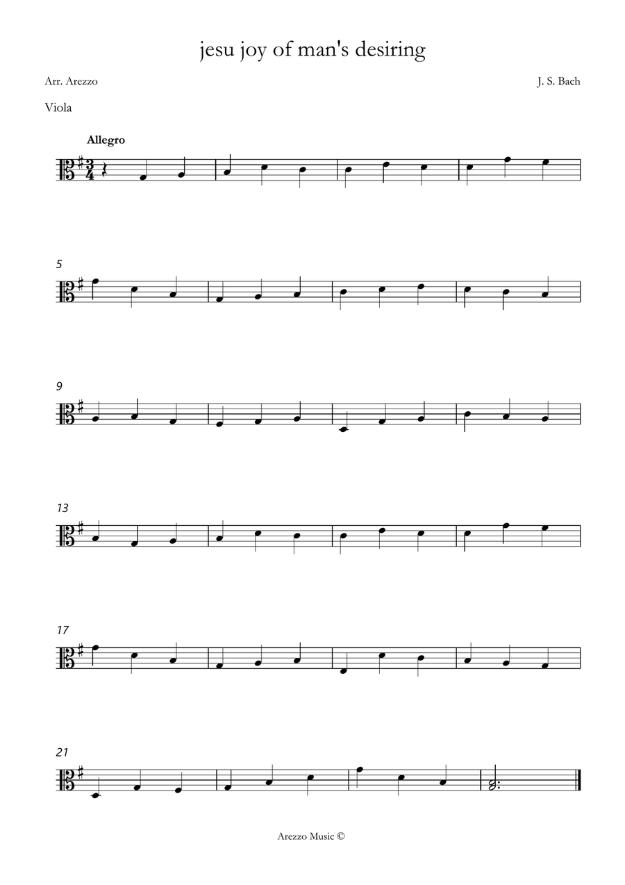 jesu joy of man's desiring easy Viola and Trombone sheet music for beginners Chamber Music scores gallery preview page 2