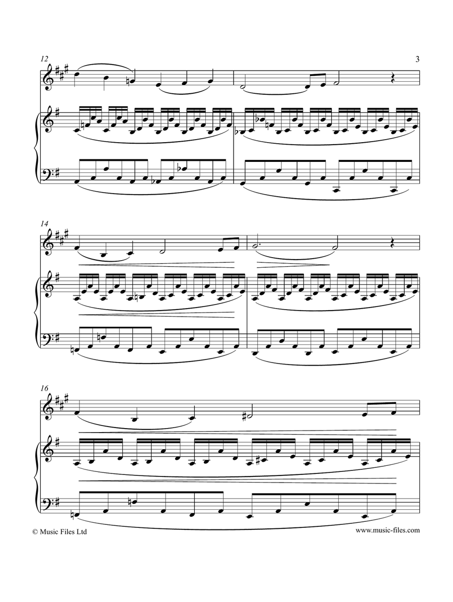 Saint-Saens: The Swan (Carnival of the Animals) - Clarinet and Piano Chamber Music scores gallery preview page 3
