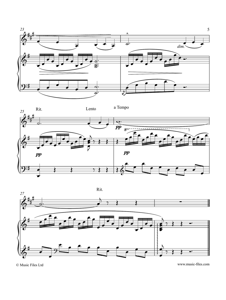 Saint-Saens: The Swan (Carnival of the Animals) - Clarinet and Piano Chamber Music scores gallery preview page 5
