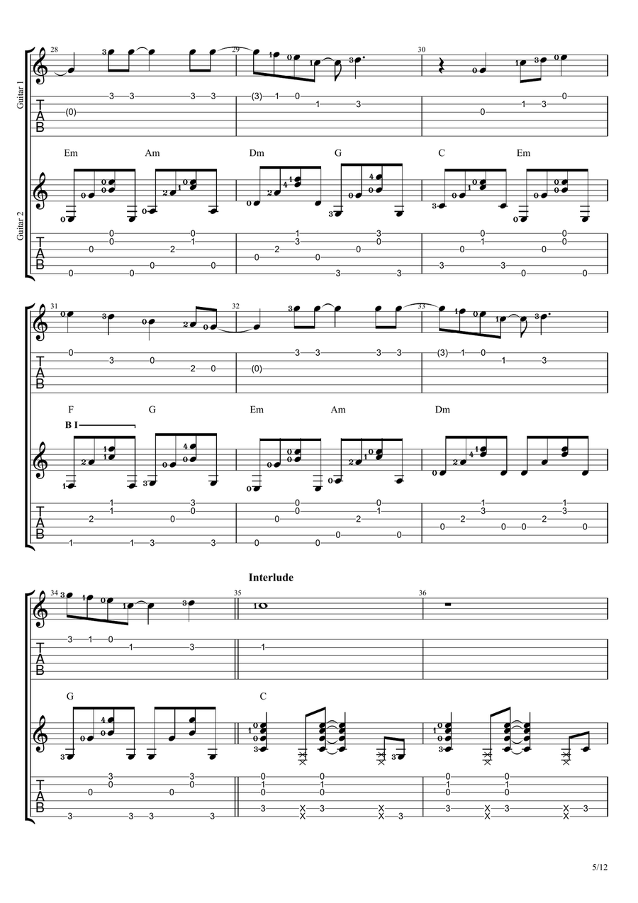 If Ever You're In My Arms Again Guitar Ensemble scores gallery preview page 5